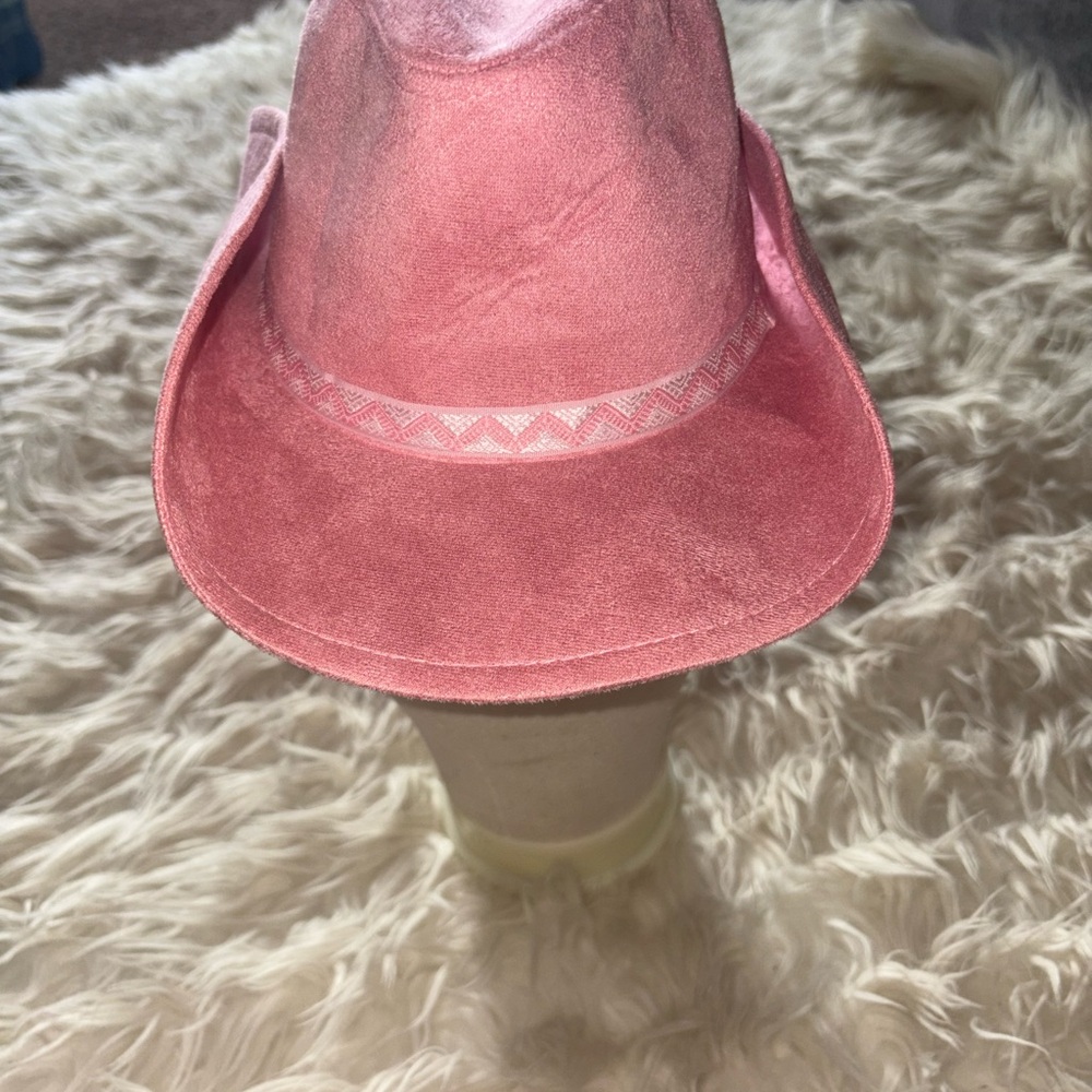 Pink Suede Cowboy Hat